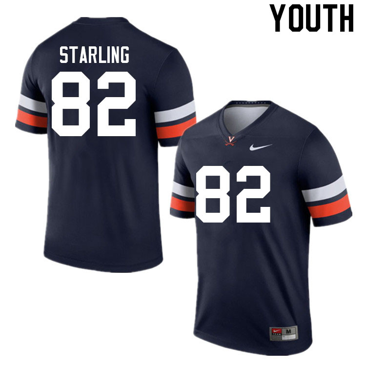 Youth #82 Demick Starling Virginia Cavaliers College Football Jerseys Sale-Navy